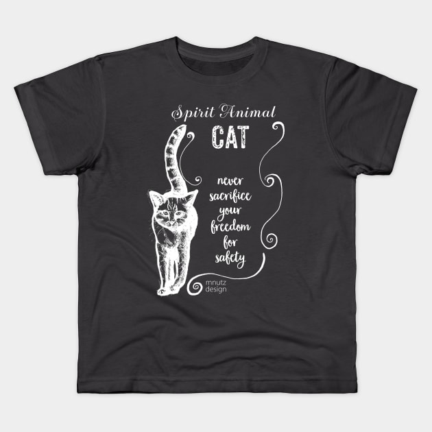 Spirit animal Cat white Kids T-Shirt by mnutz